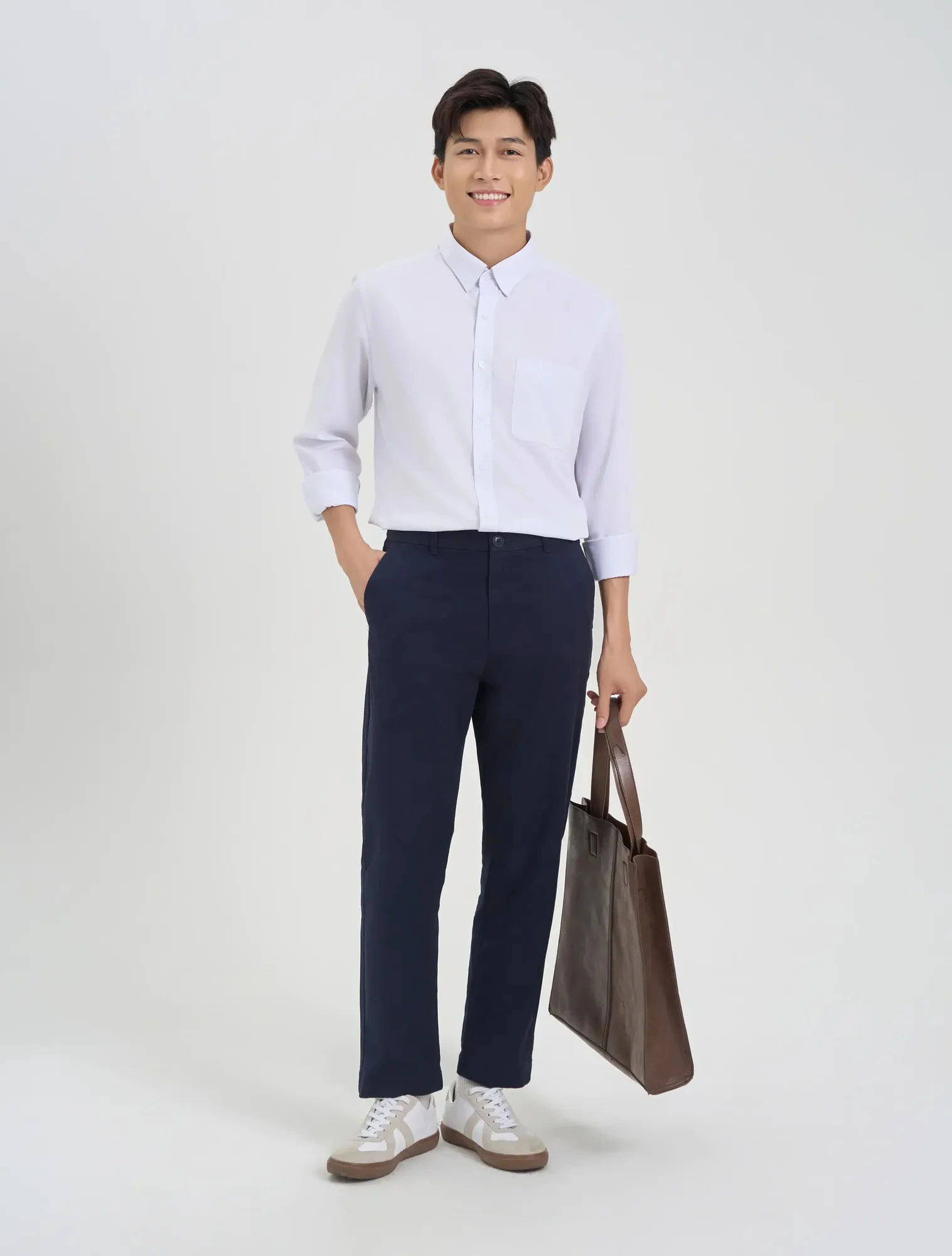 Áo sơ mi nam dài tay dáng suông - Ảnh 6