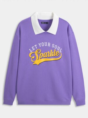 Áo Nỉ Nữ Phối Lá Cổ Dáng Relax